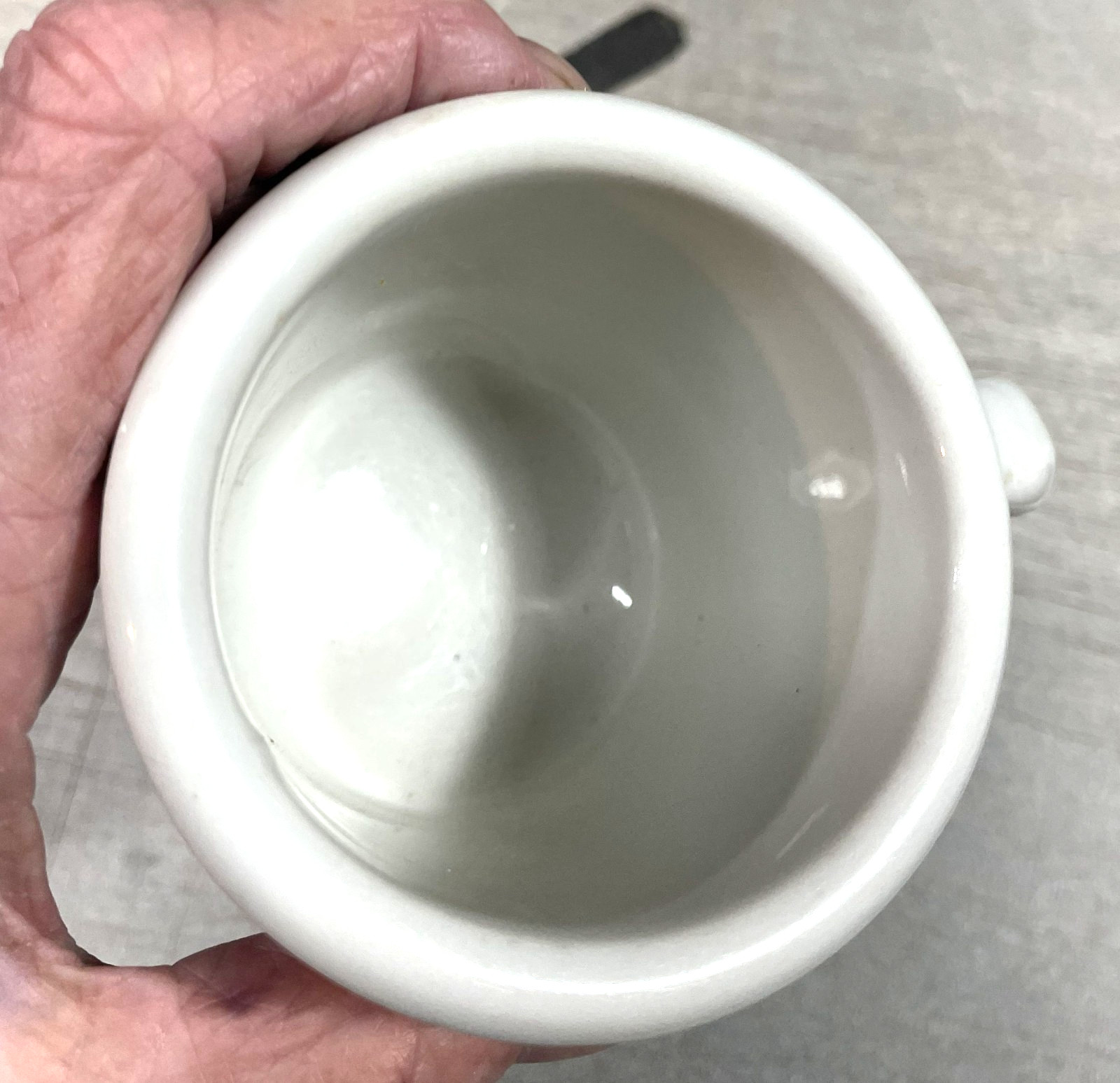Coffee Mug White Ivory Vintage Early HALL Heavy Restaurant Ware