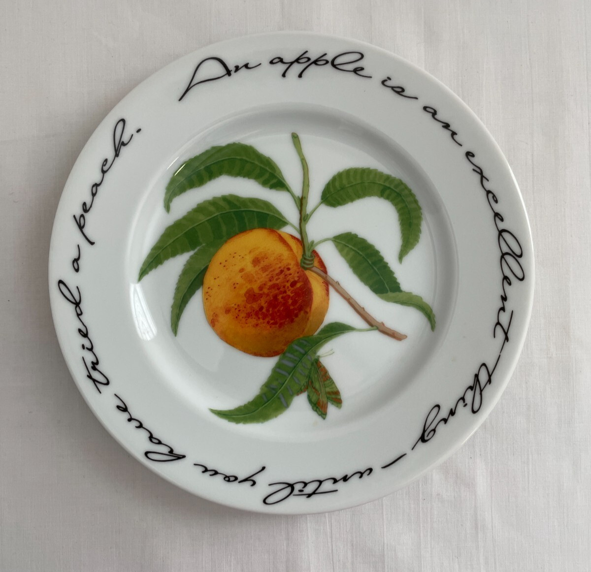 Williams-Sonoma salad dessert Plates set of 4 Orchard Suite whimsical quotes