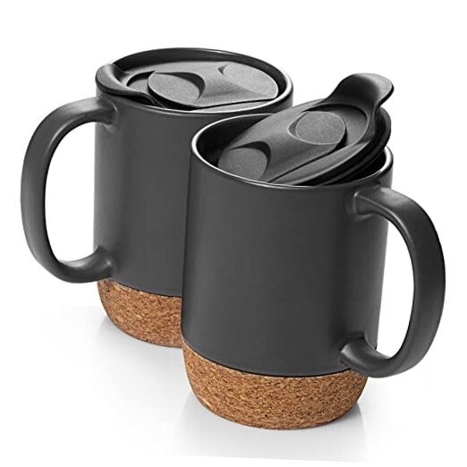 Coffee Mugs, 15 oz Mug Set of 2, Large Ceramic 15 fl oz (Set of 2) Matte Grey