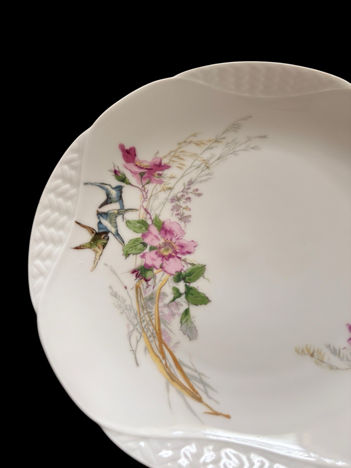 Vintage Haviland Limoges H & Co Meadow Visitors 7.5” Luncheon Plates Excellent