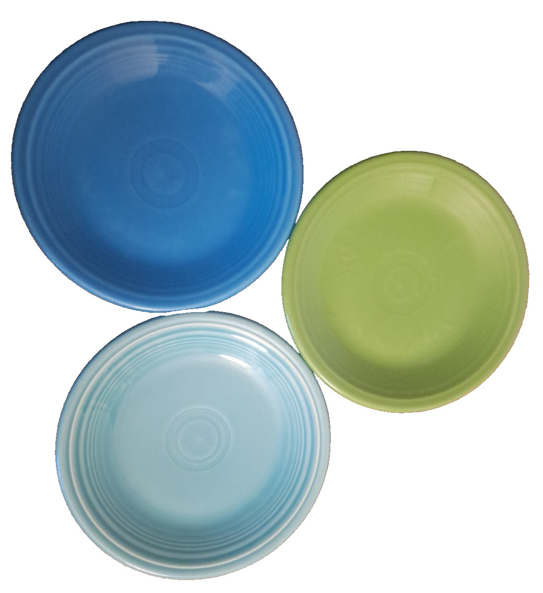 Fiesta 7.25″ Salad Plates Set of 3 Shamrock Peacock Turquoise Homer Laughlin USA