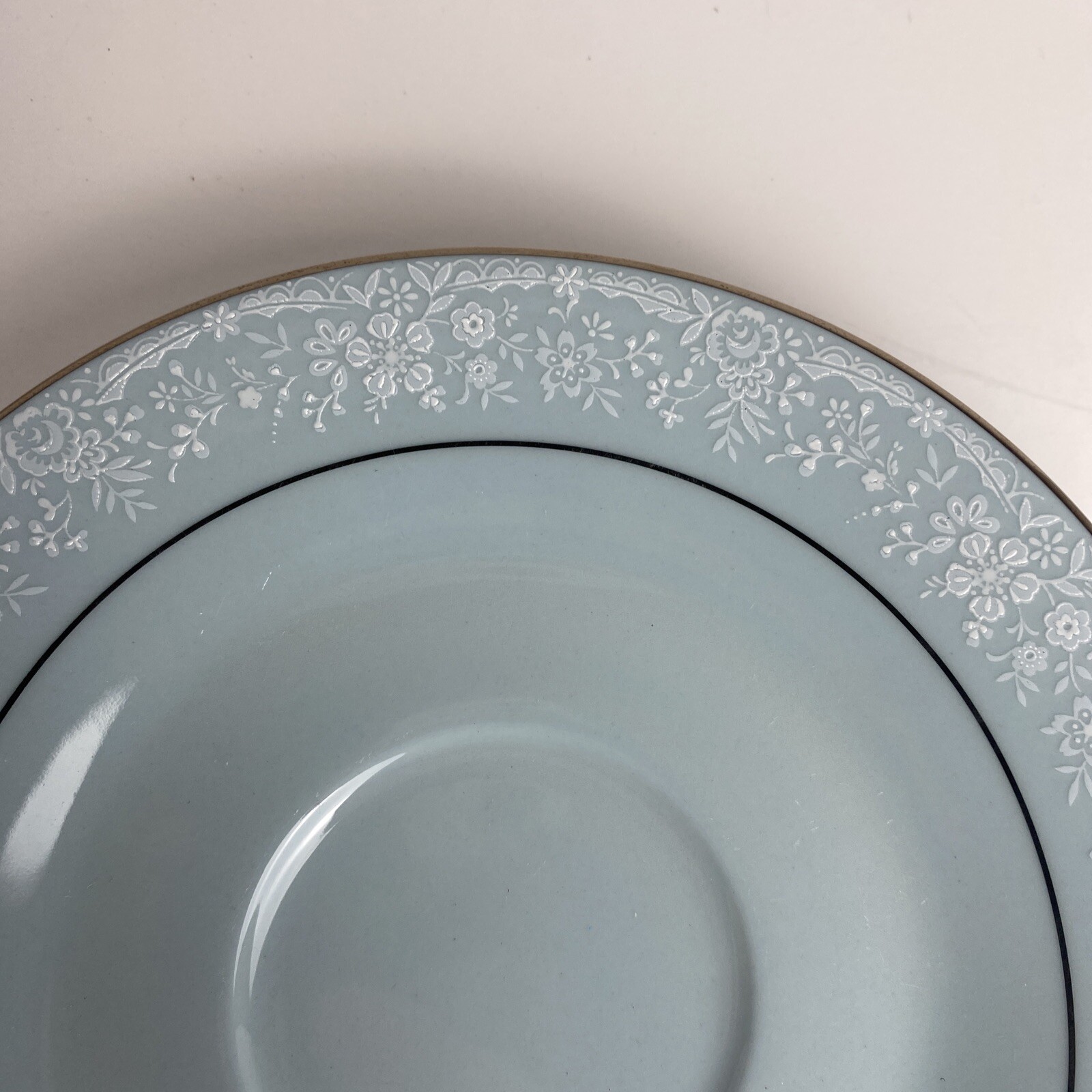 Noritake China Fidelity Saucer Baby Blue With Gold Trim 8003 W81