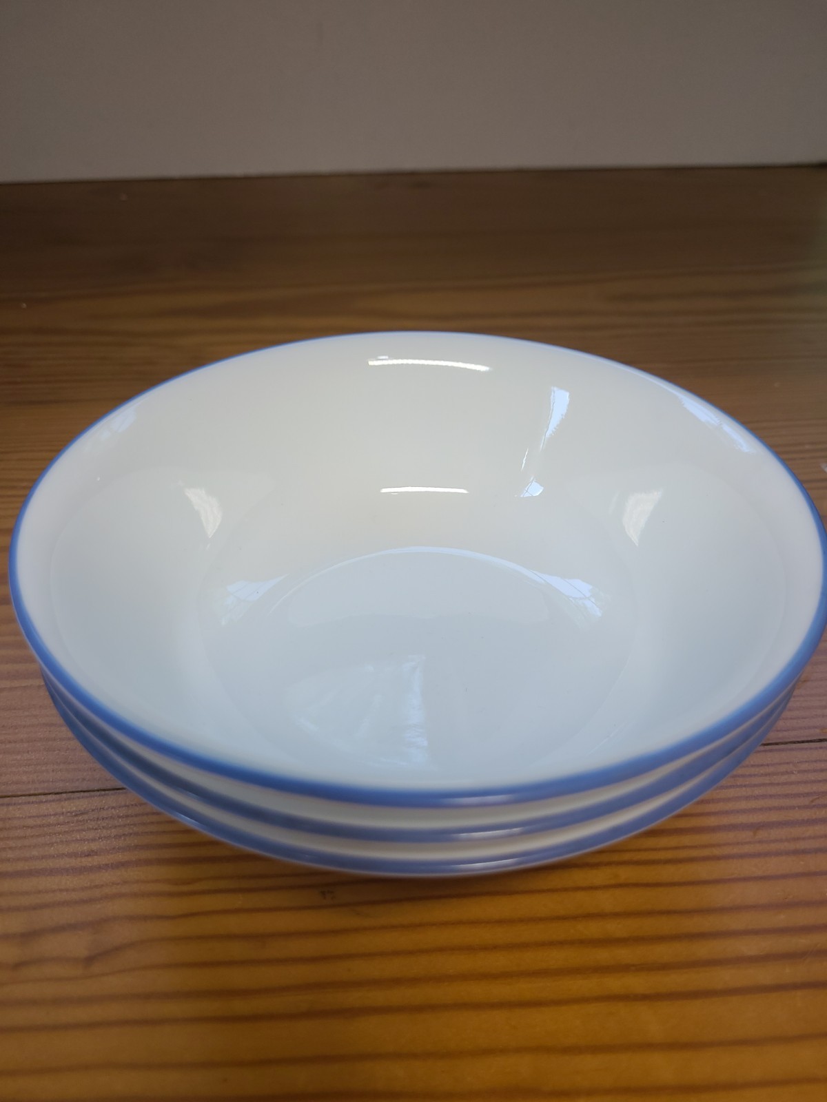 Corelle by Corning Blue Rim Soup Cereal Salad Bowls 6 1/4″ Set of 3