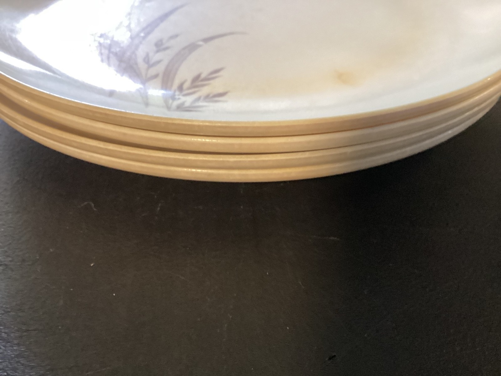 Set of (4) Wheat Pattern Plastic “Somerset” 9 7/8” Dinner Plates