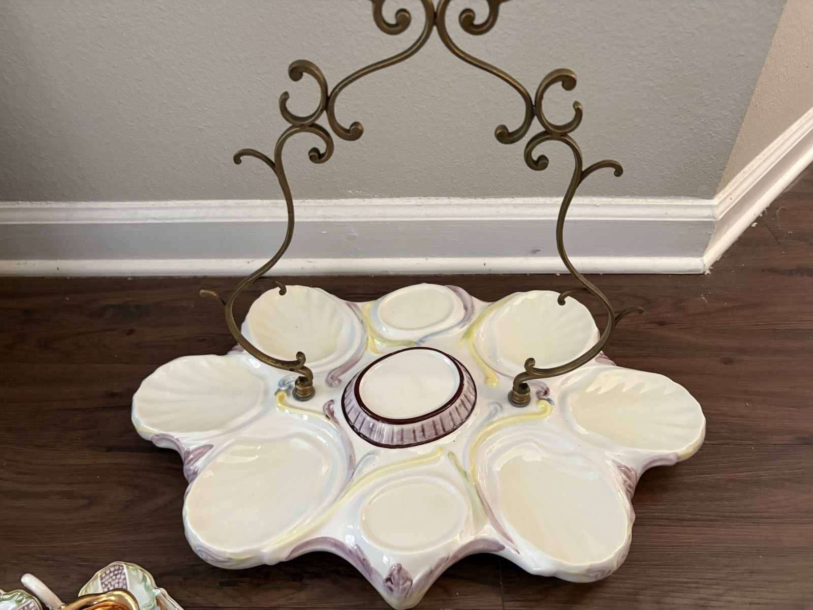 Vintage capodimonte 14 Piece Espresso Or Tea Serving Set On Stand Made In Italy
