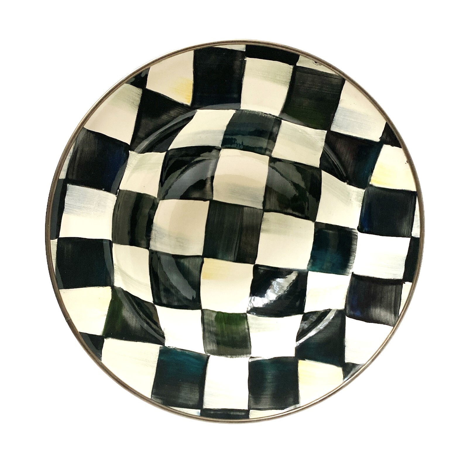 MacKenzie Childs Courtly Check Breakfast Bowl /Serial Bowl New