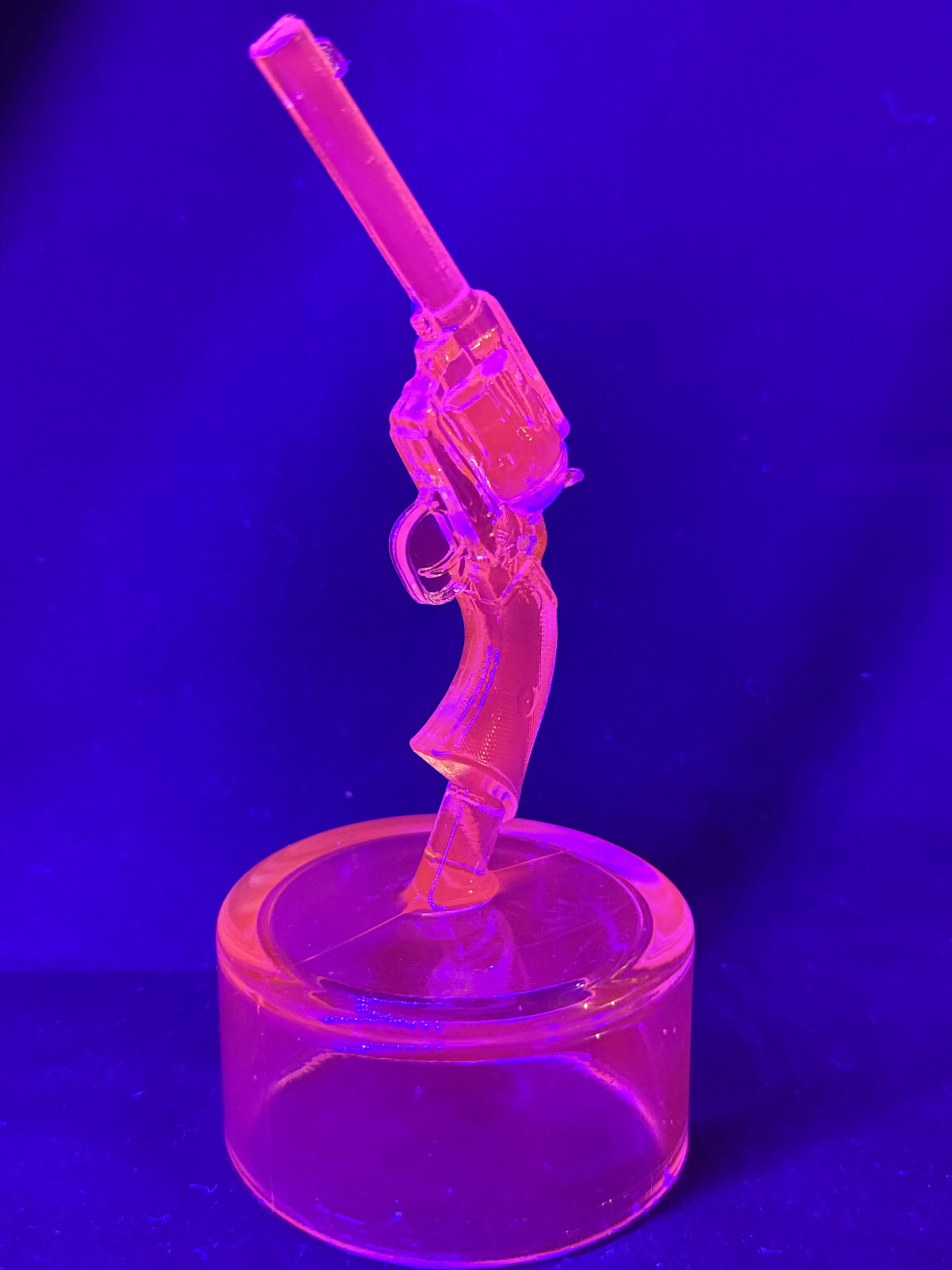 Blue Vaseline glass Colt Revolver pistol uranium single action army gun western