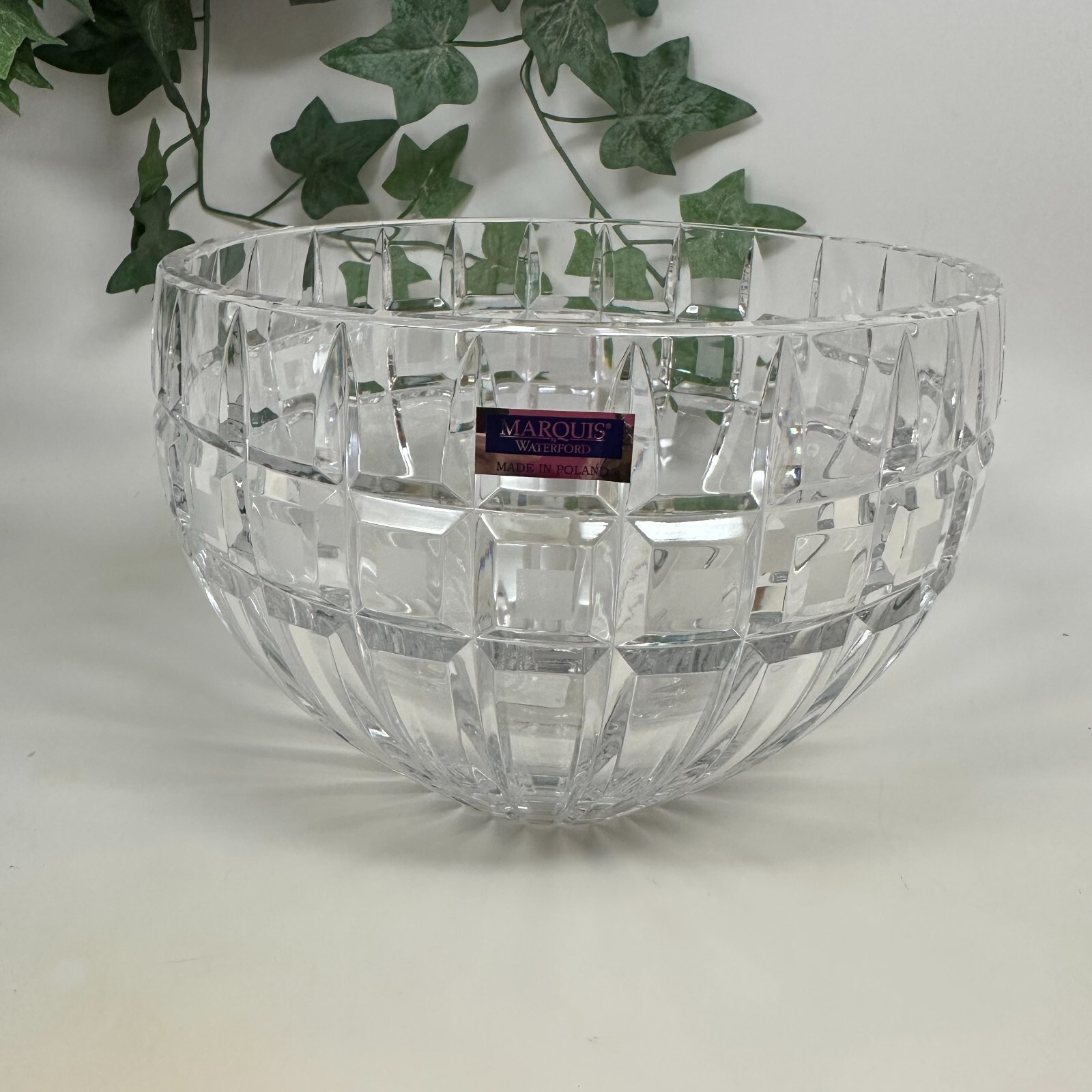 WATERFORD Marquis QUADRATA BOWL, Cut Frosted Crystal 8″ Excellent Condition!