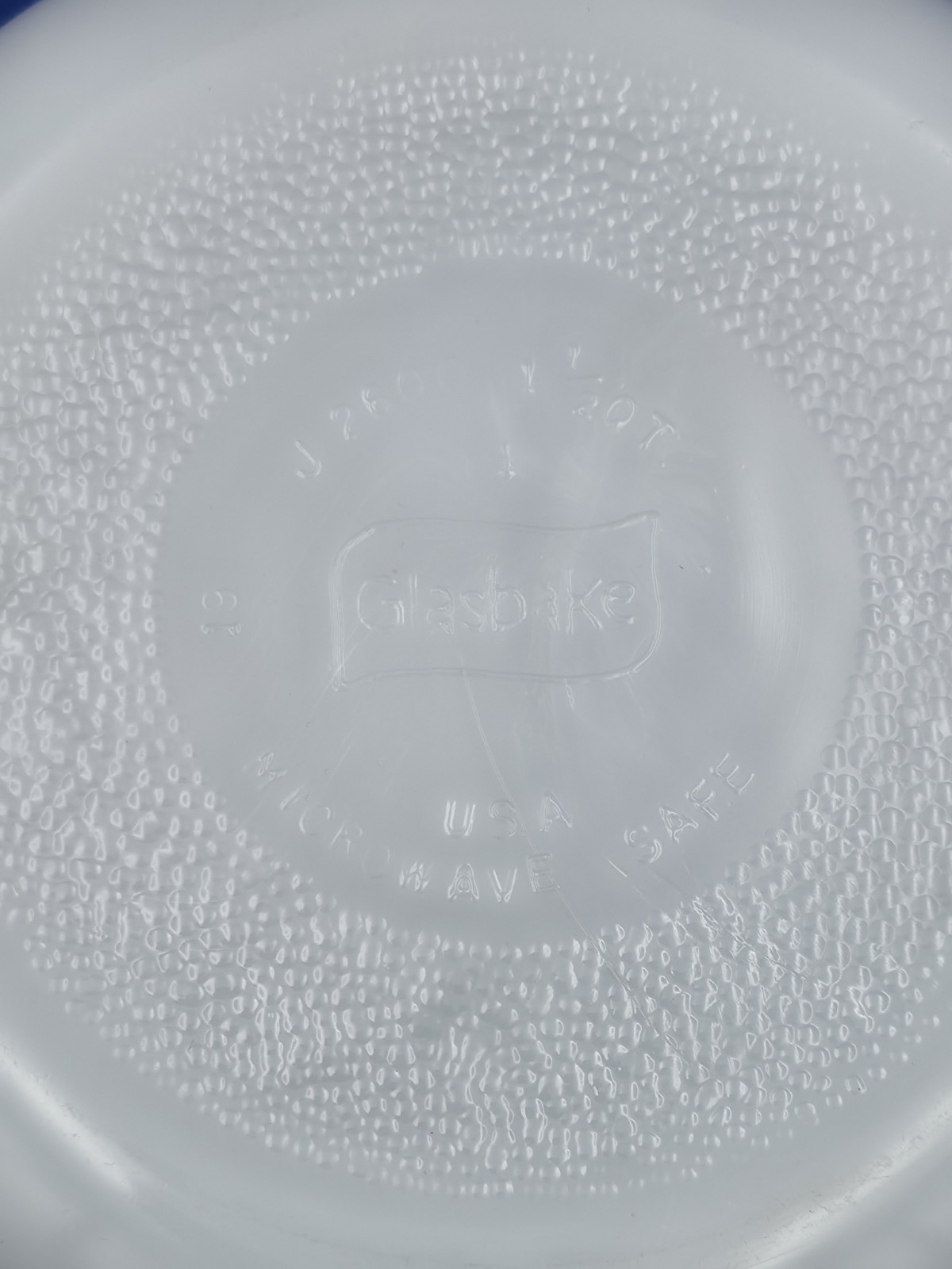 Glasbake Vintage MCM Milk Glass Oven Safe Casserole Dish Green Crazy Daisy