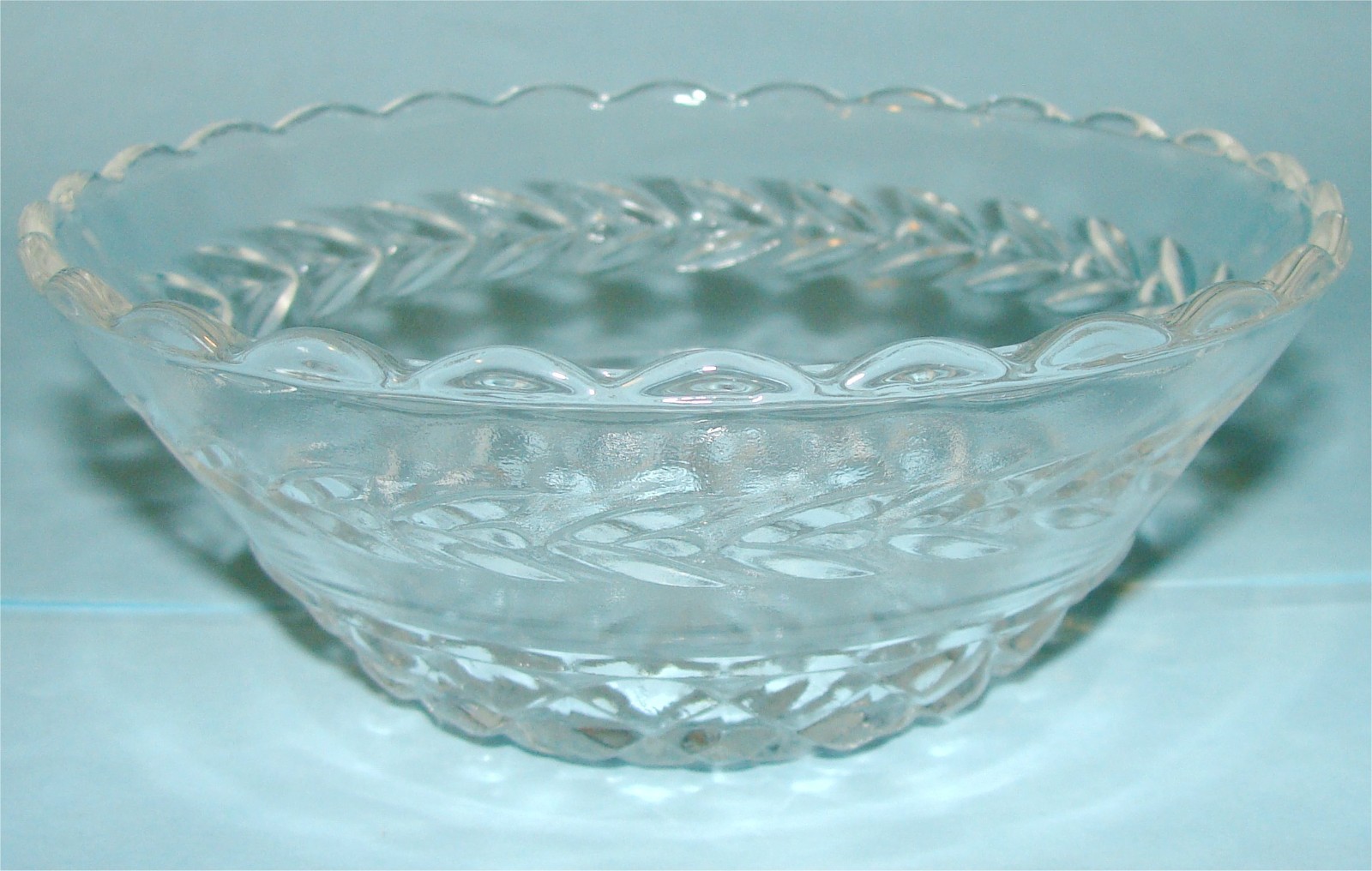 6 Vtg Diamond Clear Glass Berry Dessert Bowl Set Anchor Hocking Wexford ? 4 ¾”