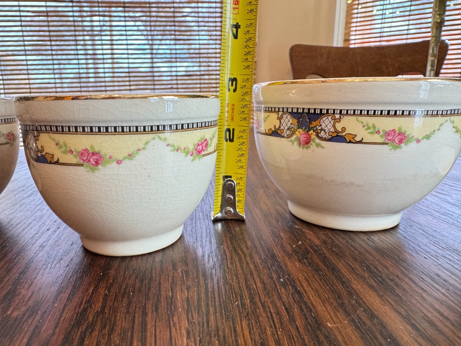 Universal Cambridge Oven Proof Bowls Beige Gold Rim Made In USA