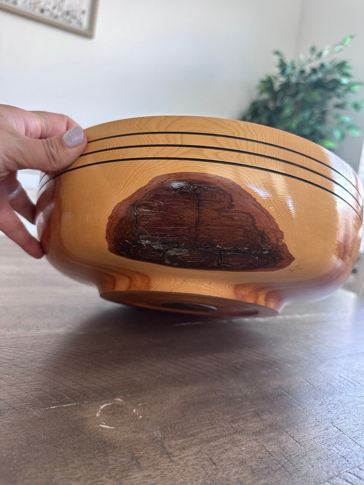 Pinetop Bowls Linda Staehe Alligator Juniper Wood Bowl 11” Southwestern Decor