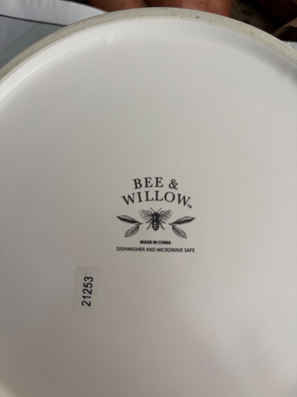 Bee And Willow Milbrook 10″ Round Serving Bowl White w/ Yellow Flowers Stoneware