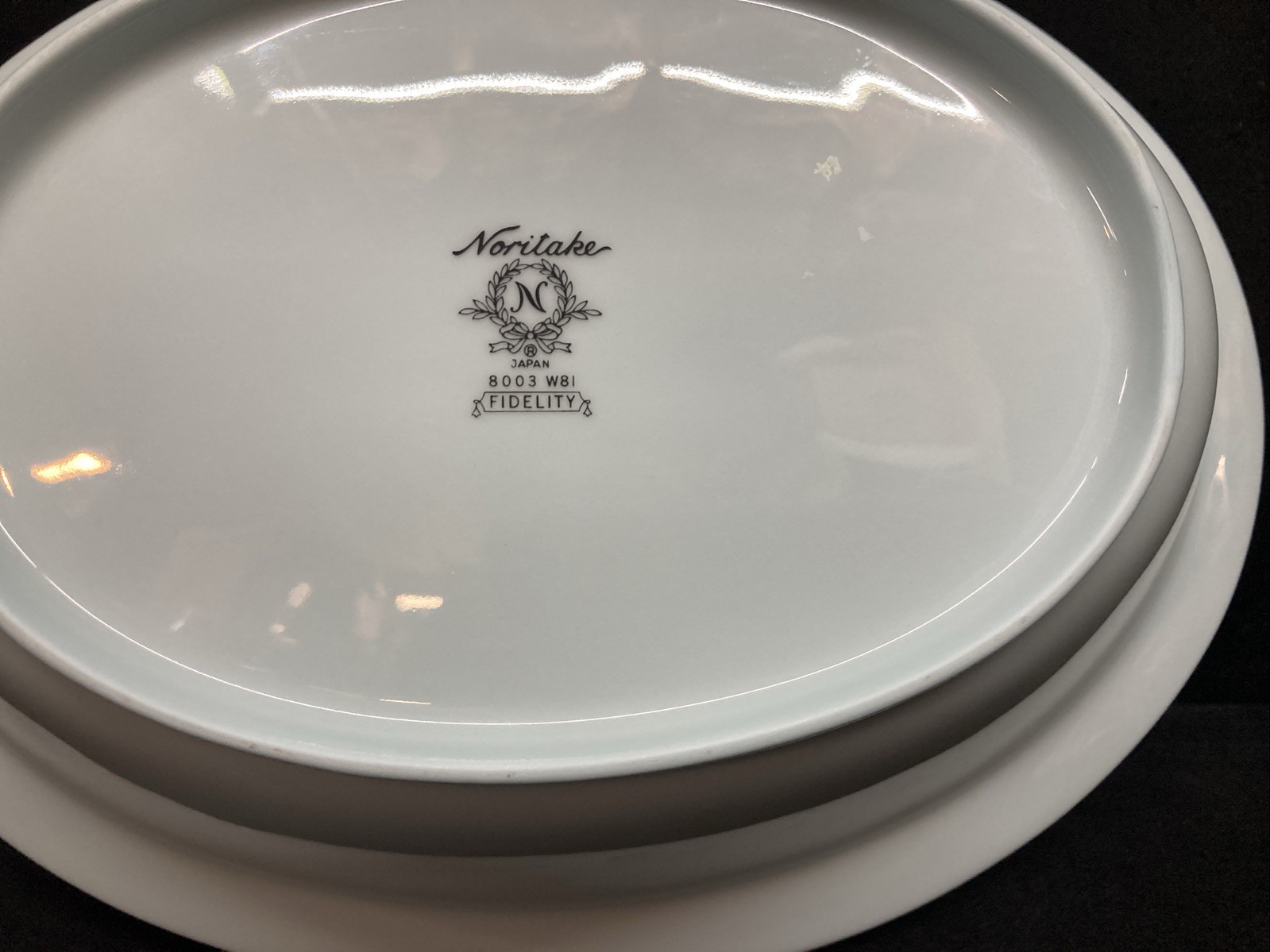 Noritake Fidelity 8003 Light Blue Oval Vegetable Bowl 10 1/8”