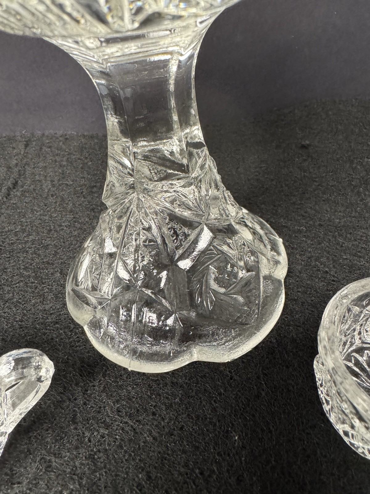 Vintage 1920’s/30’s Depression Clear Glass Child’s Punch Bowl & 6 Cups Set