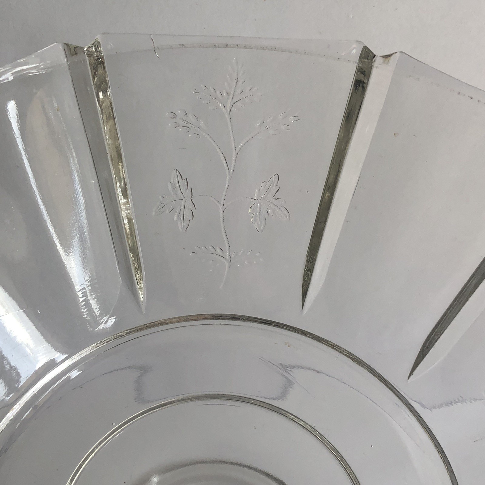 Bryce Higbee Indian Tree Paneled Glass Pedestal Compote 5.5″ EAPG Sprig Pattern