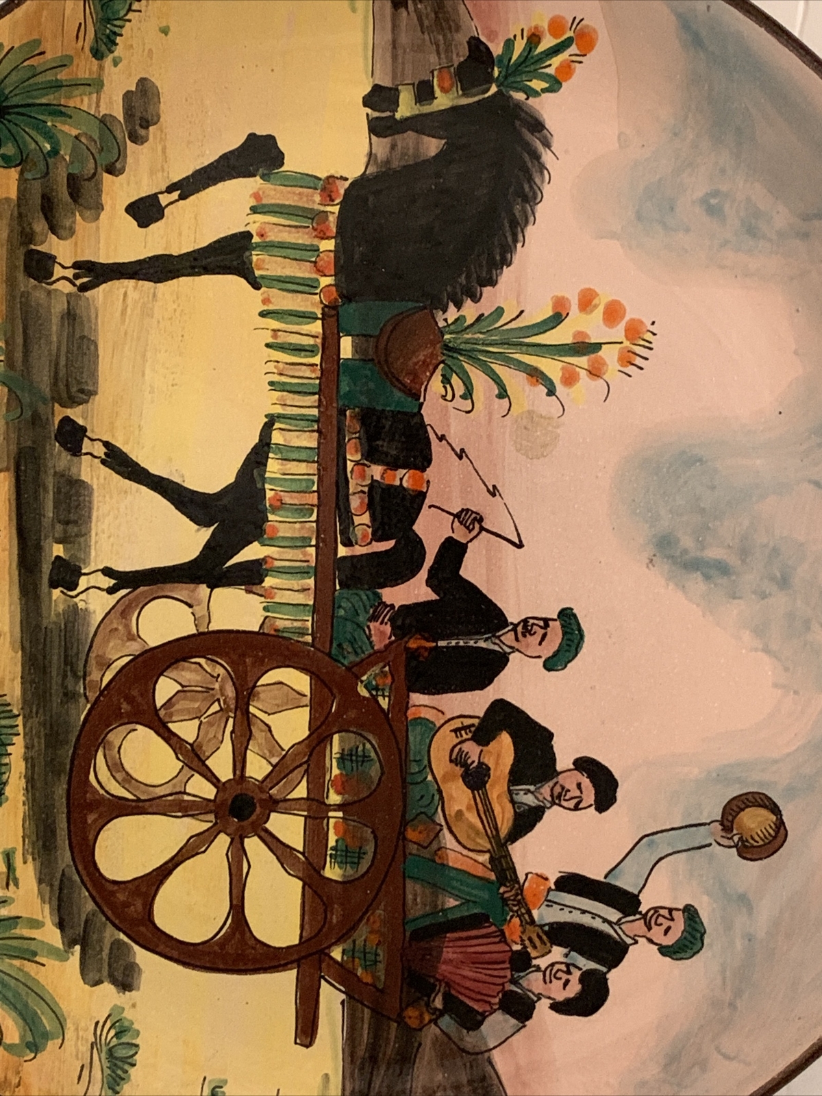 Santo Stefano Pottery Scaffidi Hand Painted Large Wall Hanging Plate Sicily 18”