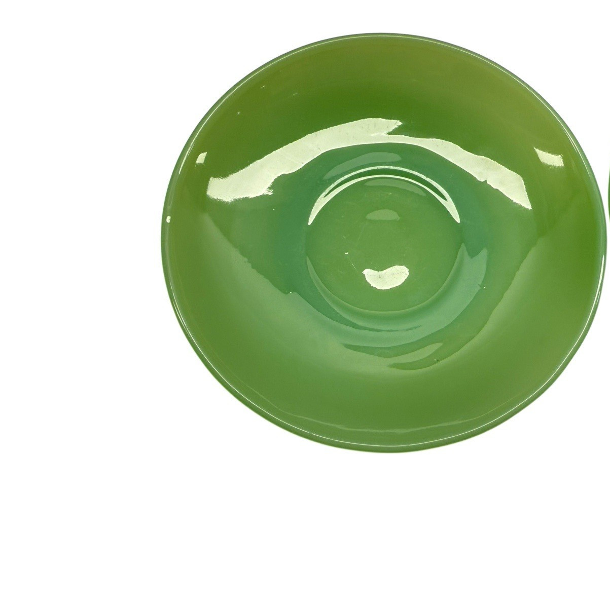 RARE 1940s Fire King Jadeite Restaurant Ware Saucer Heavy Smooth Glass