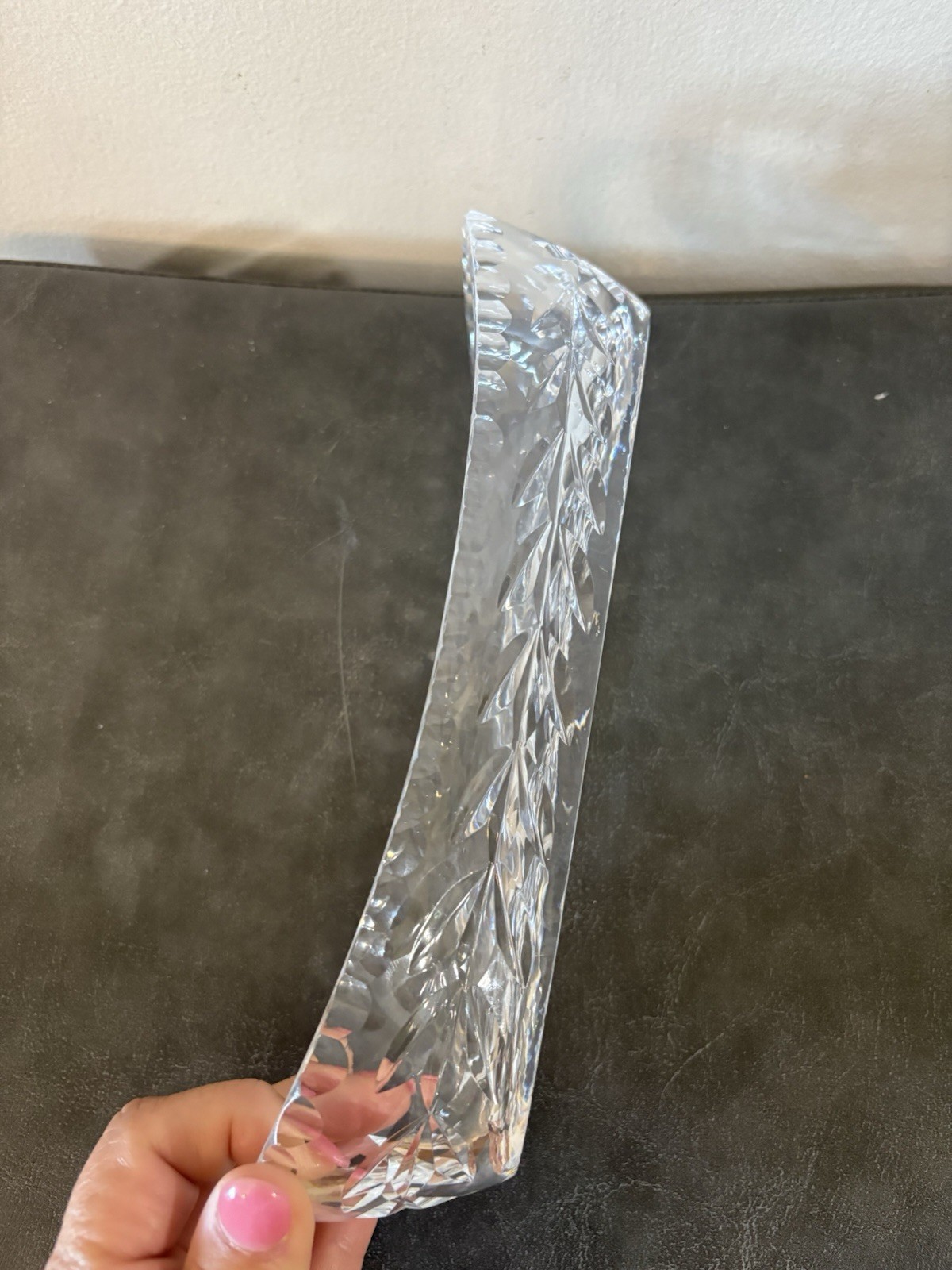 Waterford Glandore Pattern Cut Crystal Oval Celery Relish Dish Tray Vtg EUC