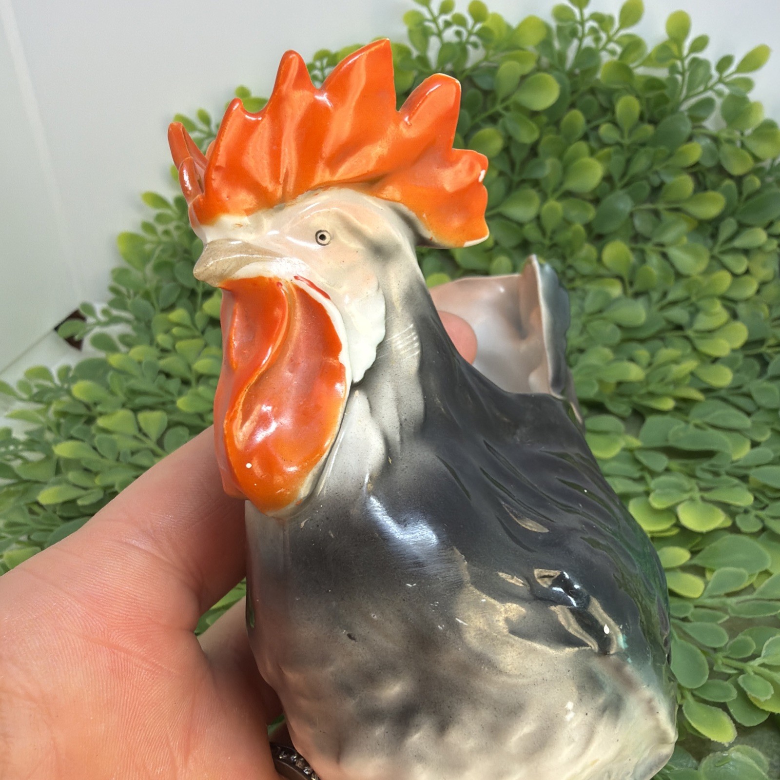 Antique Royal Bayreuth Bavaria Rooster Creamer Pitcher RARE!! 4.25 T Porcelain
