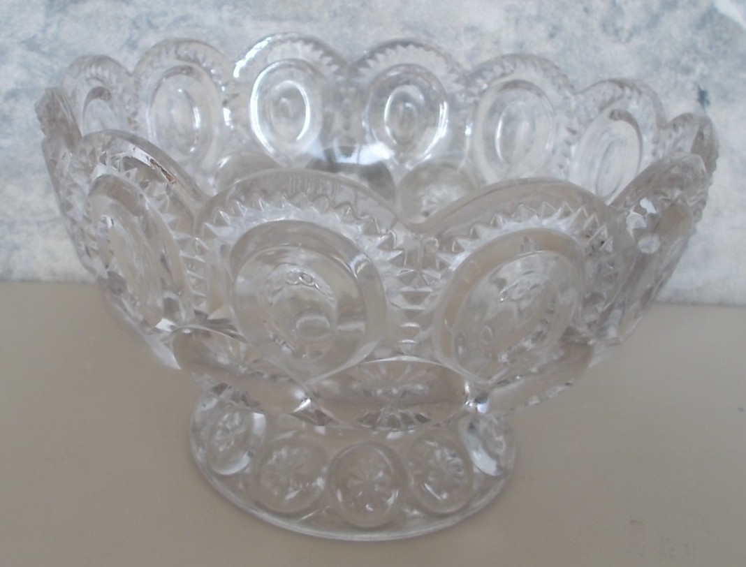 6″ Clear Leaded Glass Pedestal Bowl Dish B