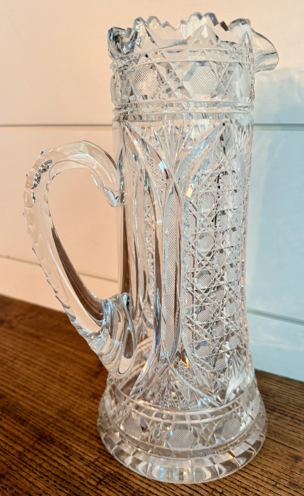 ABP American Brilliant Cut Glass Champagne Pitcher by F. X. Parsche-C. 1895-1910