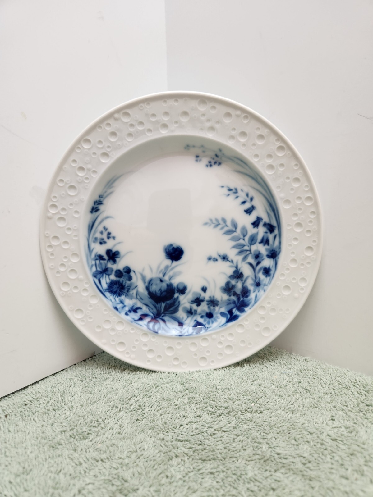 Kaiser Echt Kobalt 8″ Sald or Dessert Plate DEK 4003 West Germany Blue Flowers