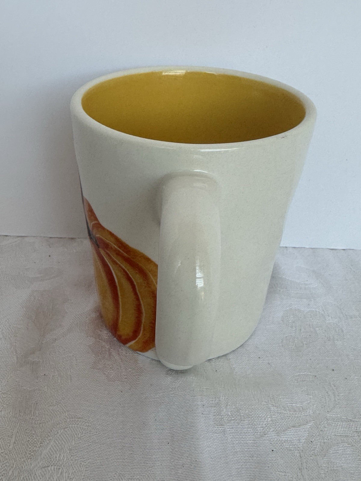 Beautiful Robert Stanley Orange Pumpkin Coffee Mug 16 oz. Autumn Embossed Orange