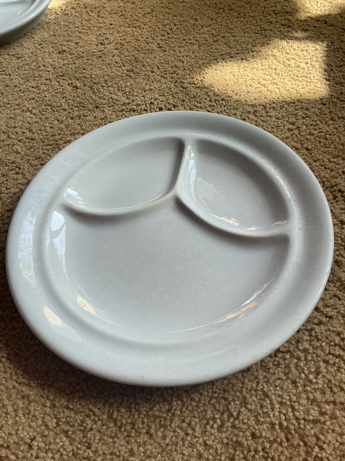 Vintage 1950 Buffalo China Blue Lune Divided Grill Plate 9 1/2” Restaurant Ware