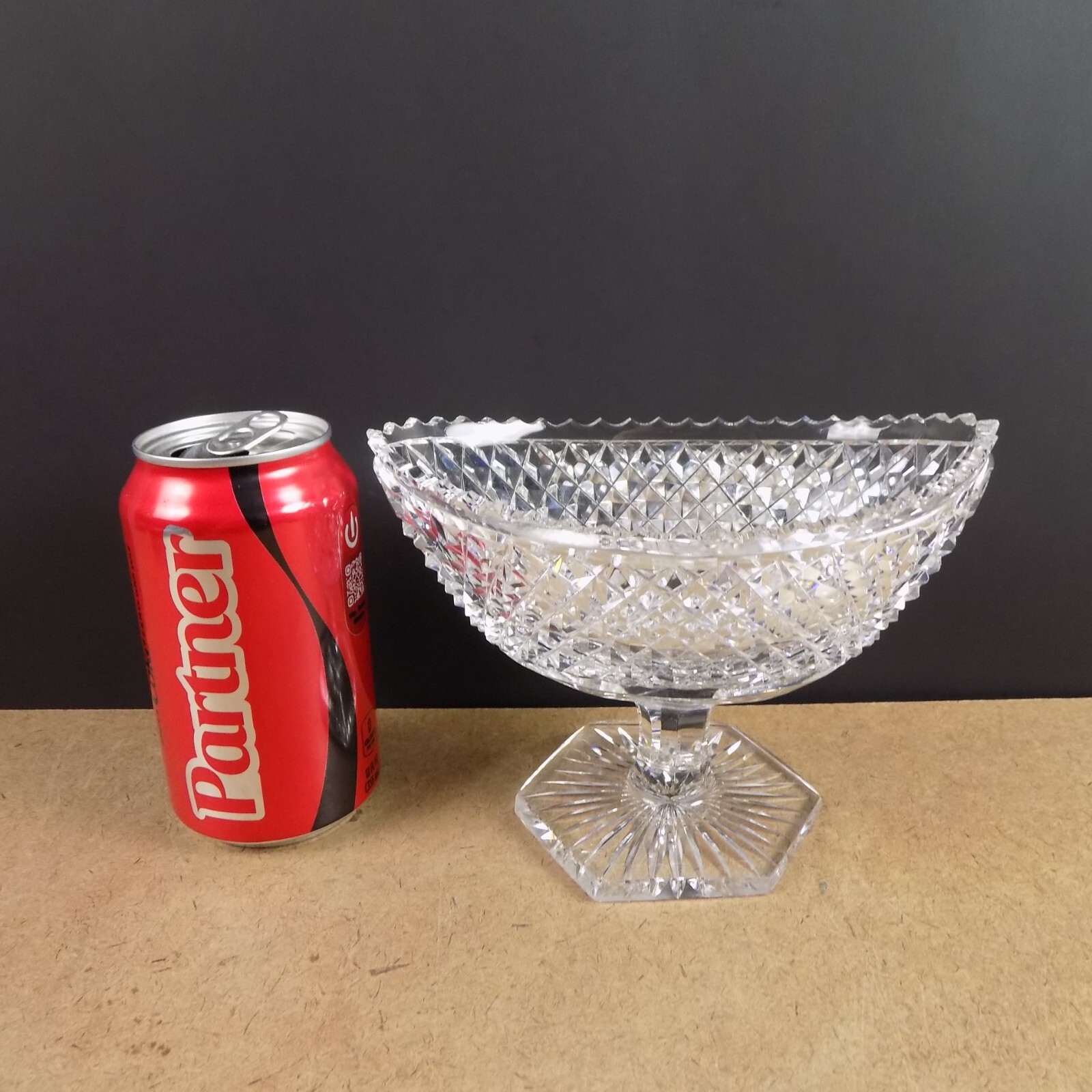 Antique Anglo Irish Cut Glass Crystal Jelly Compote Sweetmeat Dish