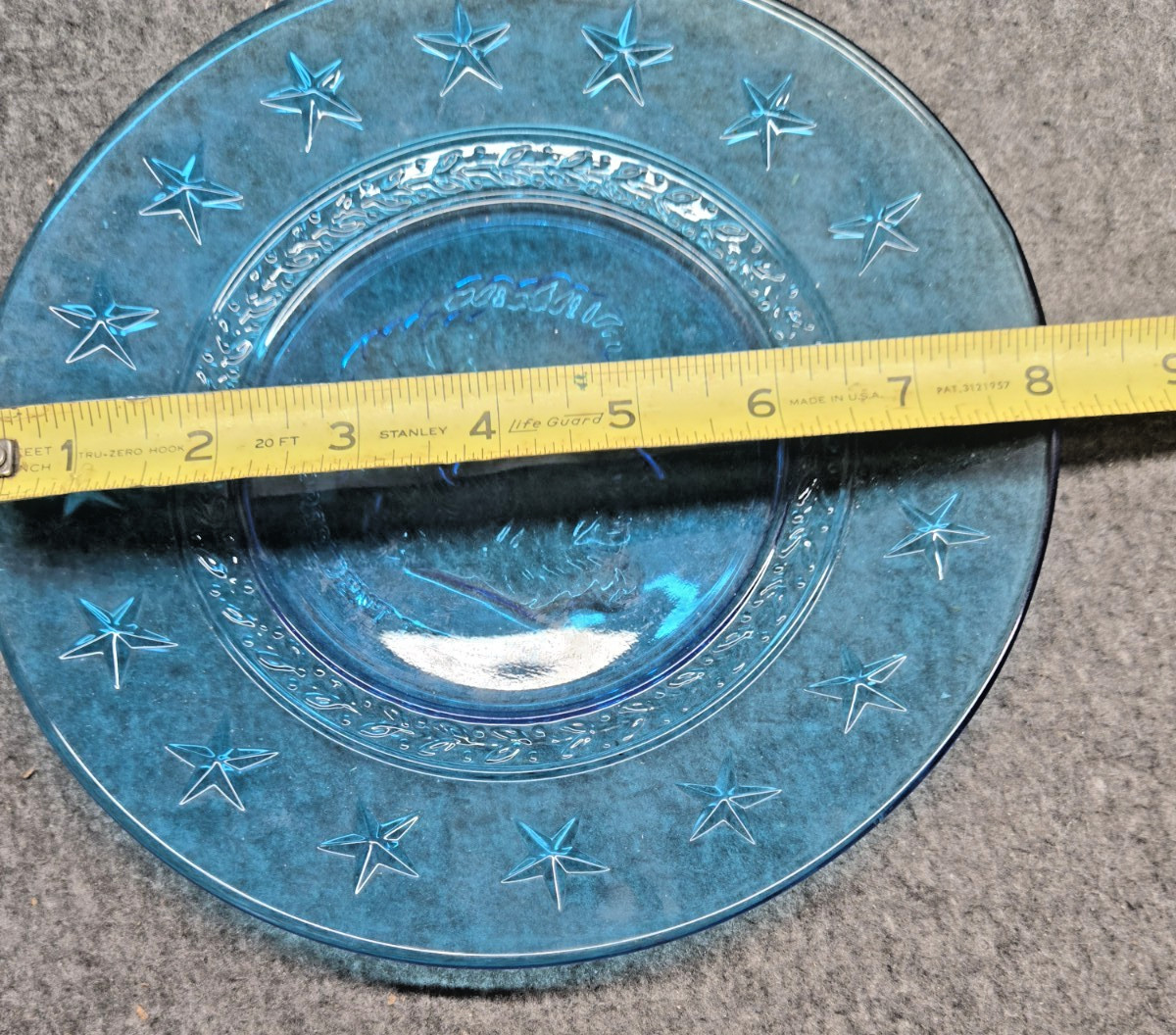 3 Collectable 8” Blue Wheaton Glass President Plates Washington Lincoln