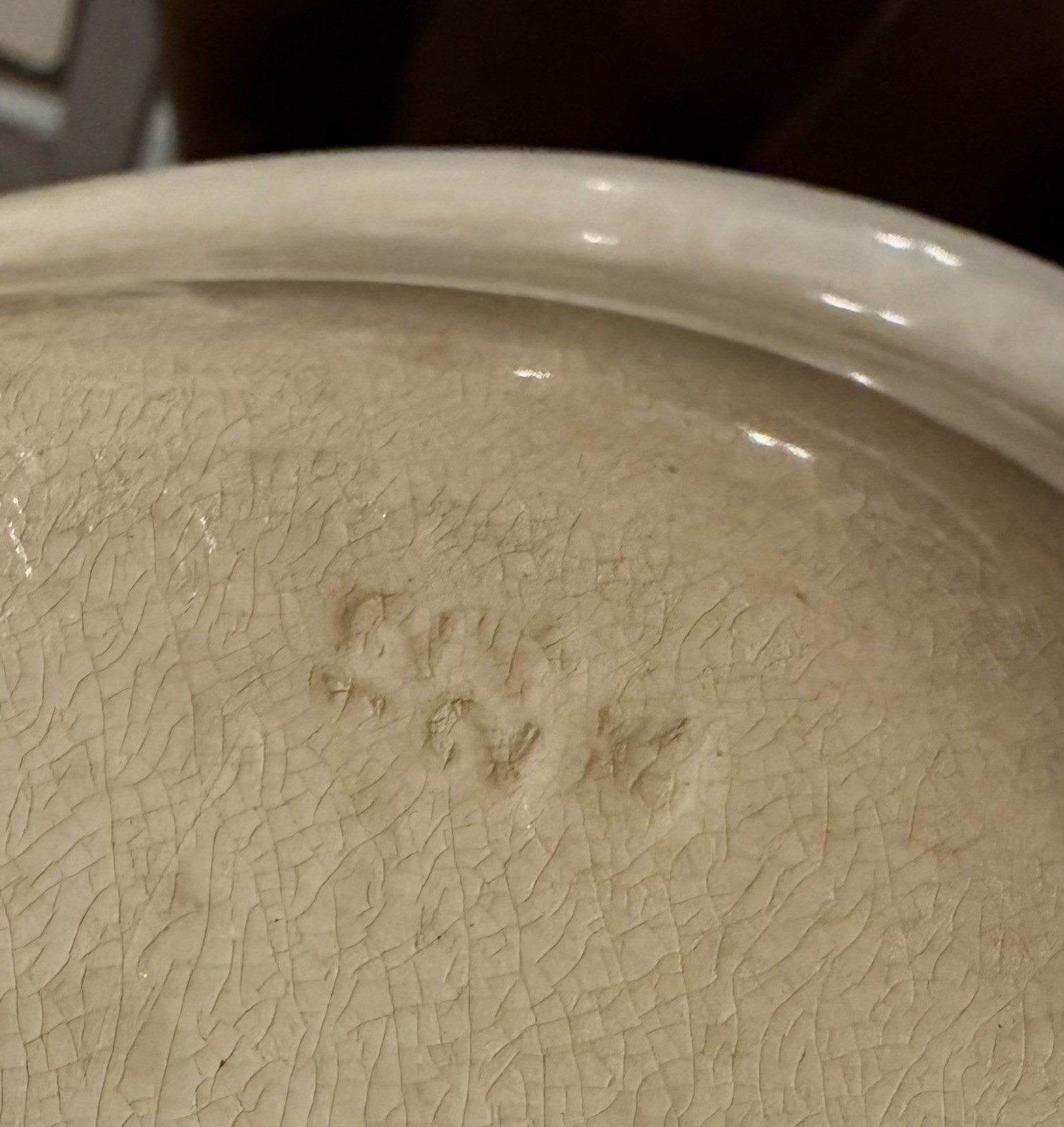 Ridgways England Orient Vegetable Dish Ceramic 9” Crackle Glaze CF Bassett 1924