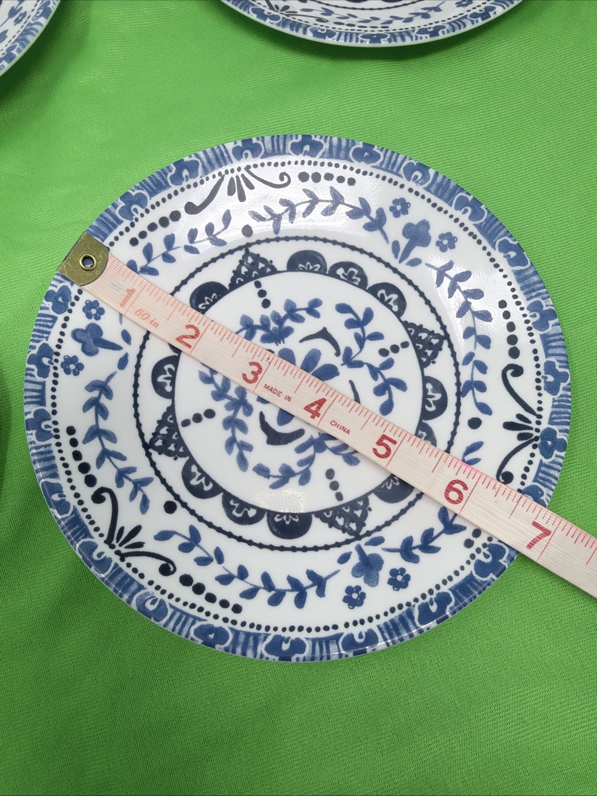 Set Of 6 Corelle Vitrelle Portofino Salad/Dessert Plates Blue Floral 6.75″
