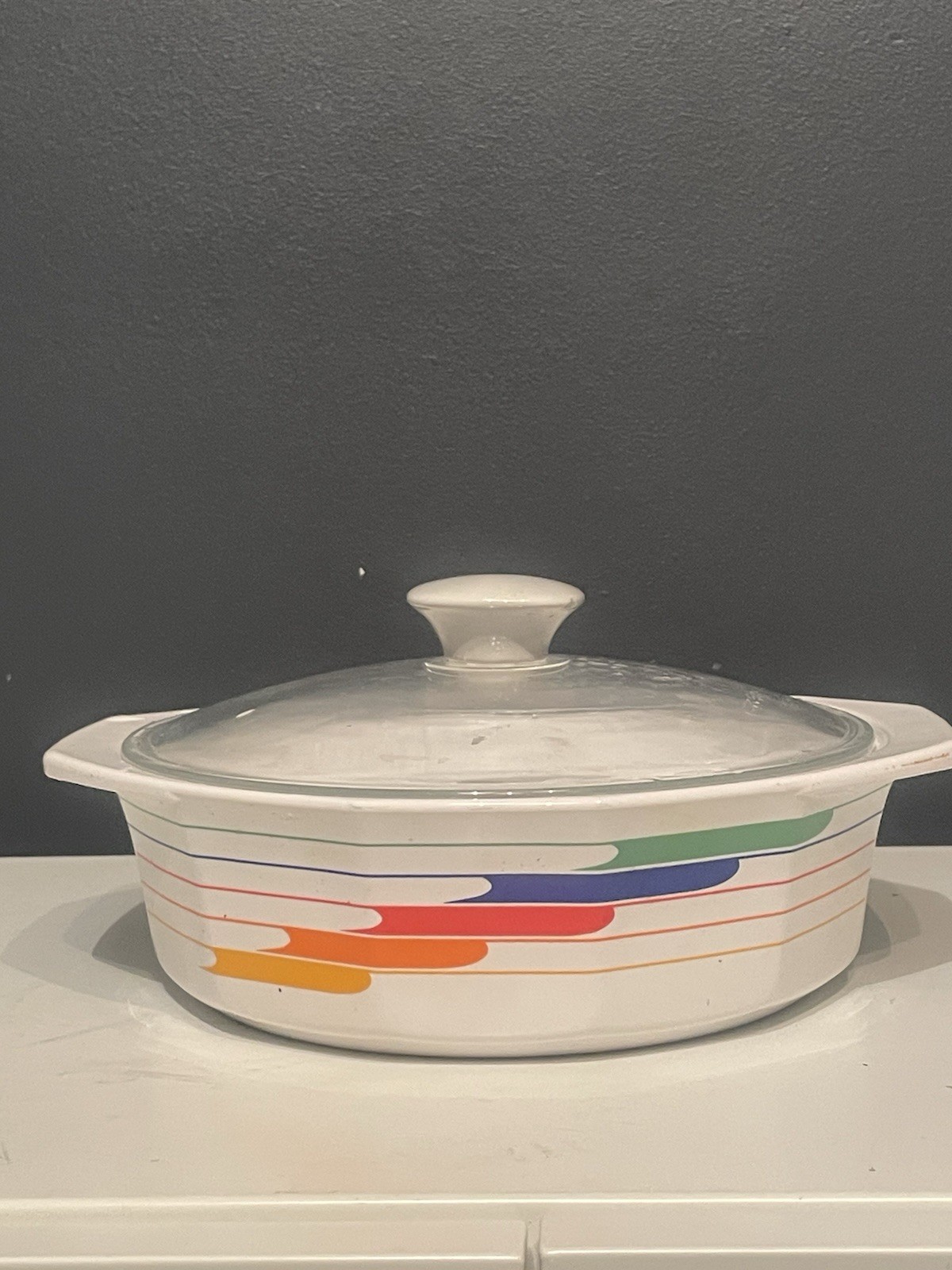 Studio Nova Fire & Ice Covered Casserole with Lid Hi Fi Vtg/Retro 70’s/80’s