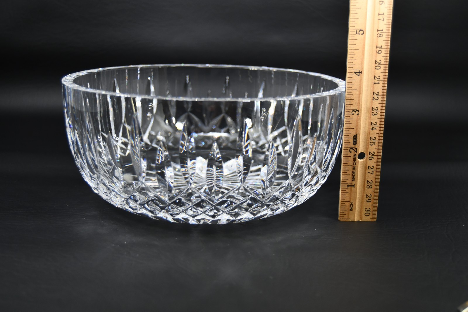 Vintage Waterford Crystal Lismore Large Serving Salad Fruit Bowl 8″ Cut Glass