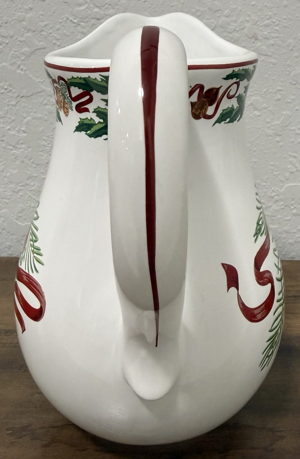 Vintage 1992 Tiffany & Co. “TIFFANY HOLLY” Ceramic Holiday Pitcher