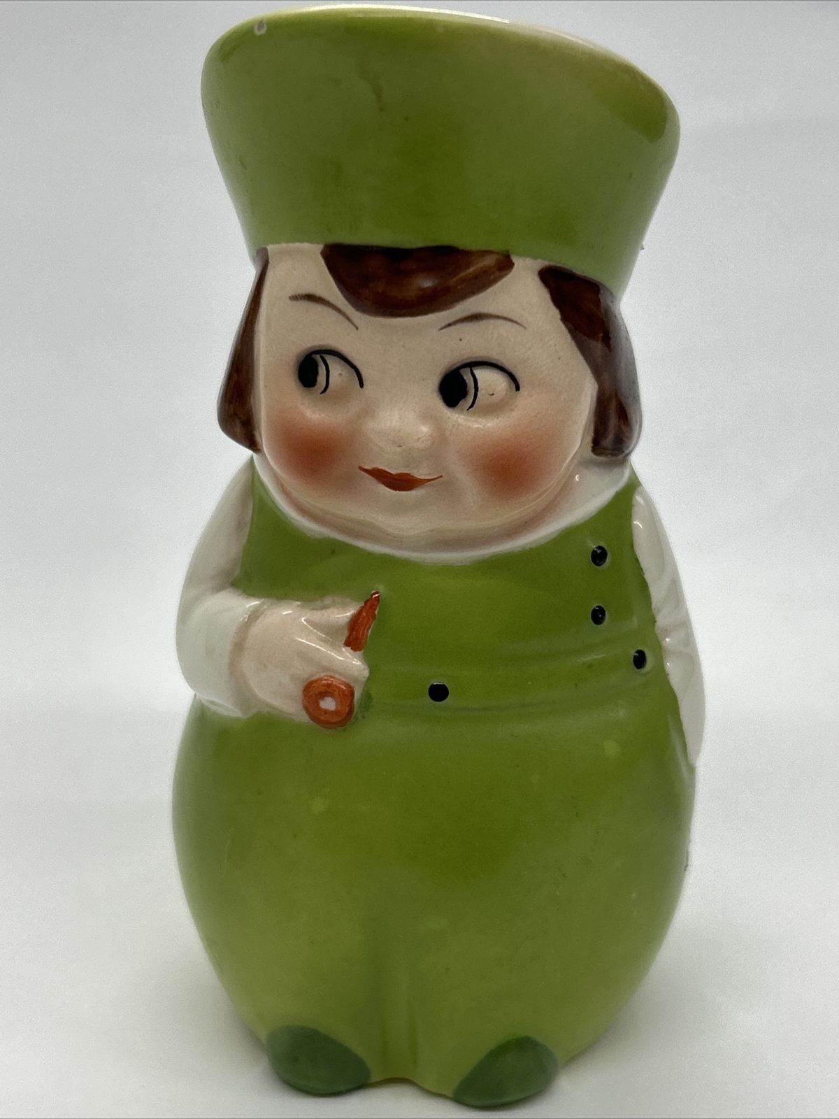 Goebel Green Dutch Figural Cream Pitcher Full Bee Mark 1950-1959 S-486 3/0
