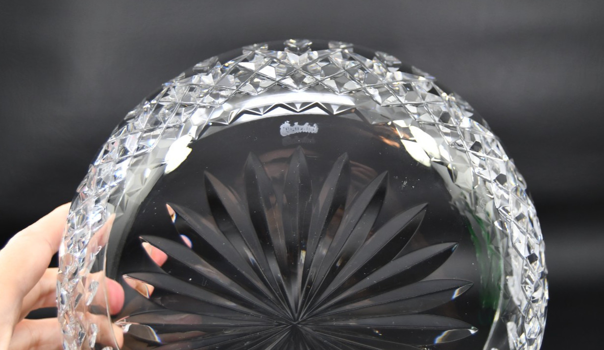 Vintage Waterford Crystal Lismore Large Serving Salad Fruit Bowl 8″ Cut Glass