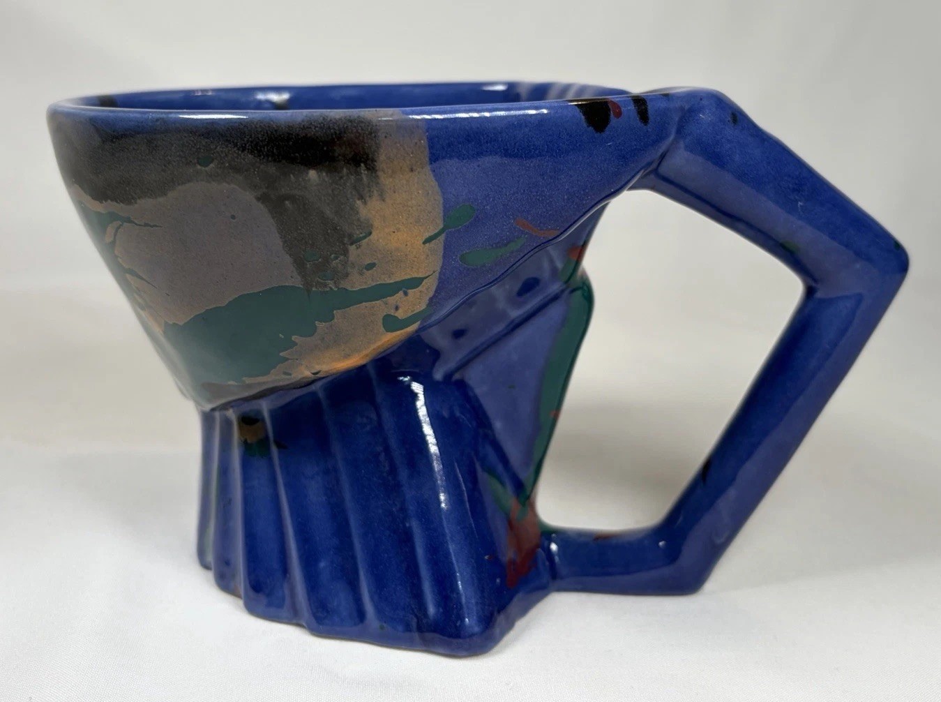 RARE CHARLES NALLE Studio Art Pottery Mug ABSTRACT Contemporary Splatter Multi