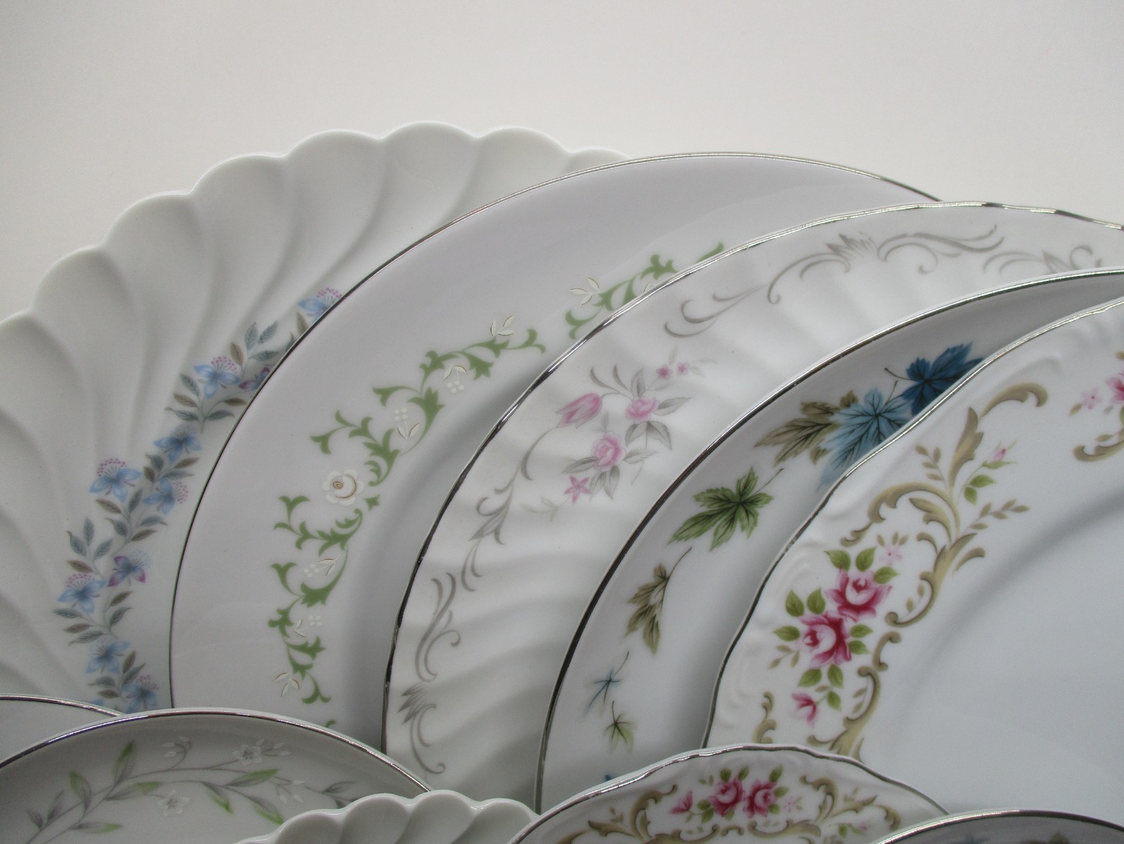 Vintage Mismatched China Plates 5~Dinner Plates ~5 Bread~ Set Of 10