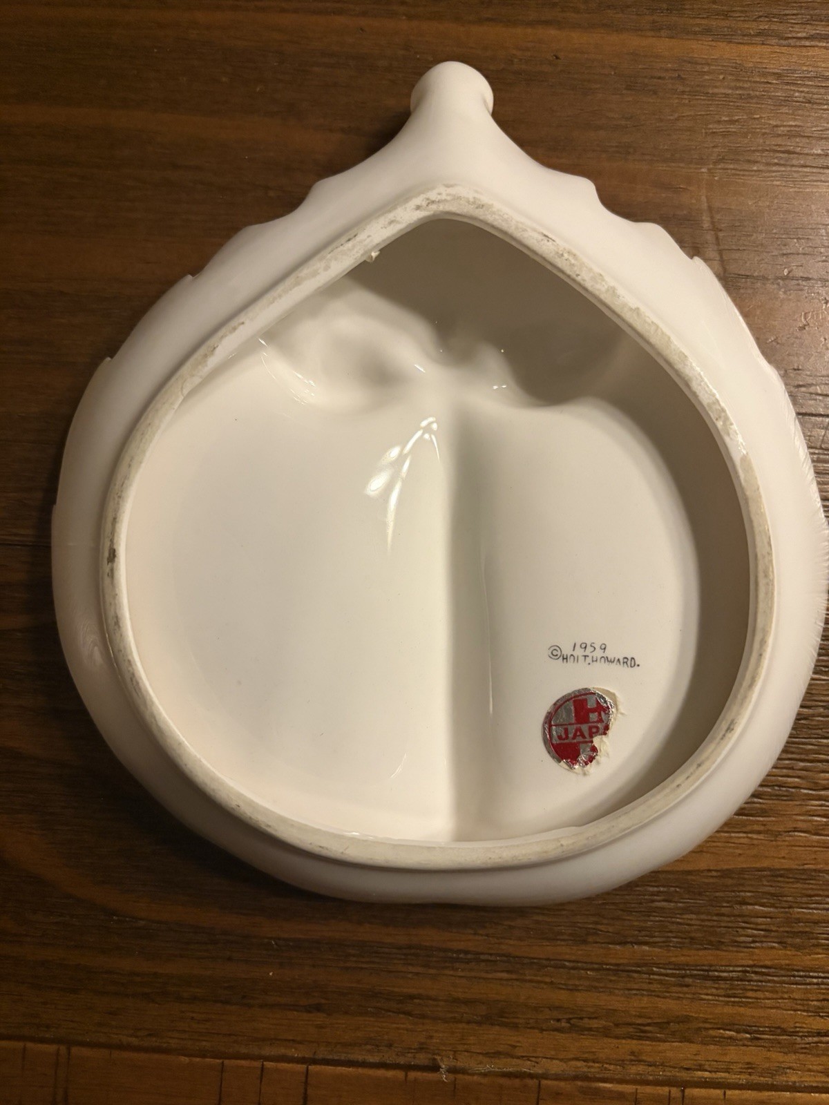 Holt Howard 1959 Santa Face Ceramic 2-Compartment Divided Dish Japan