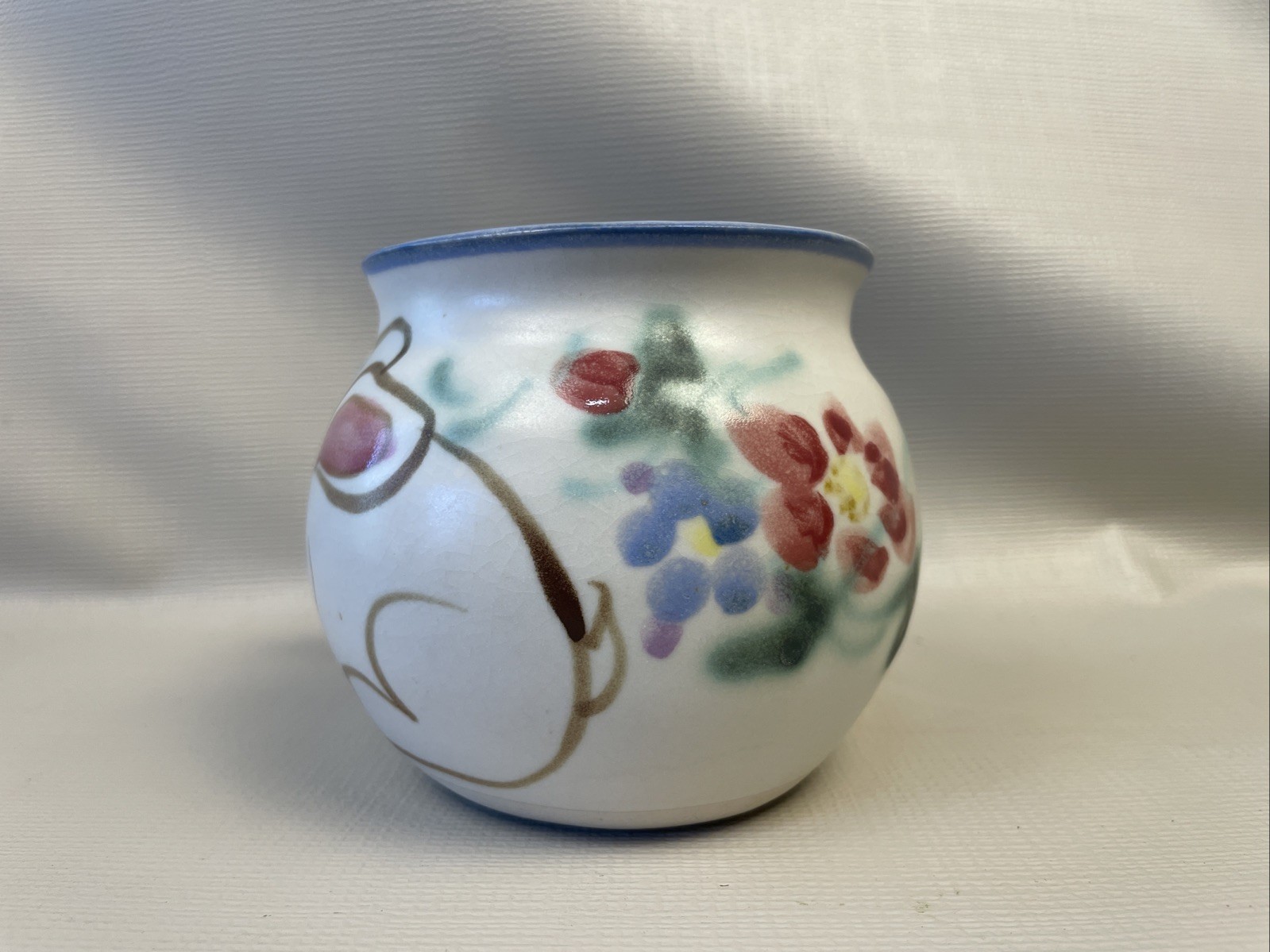 Clouds Folsom Signed Hand-Made Hand Painted Floral & Rabbits Mug 1997