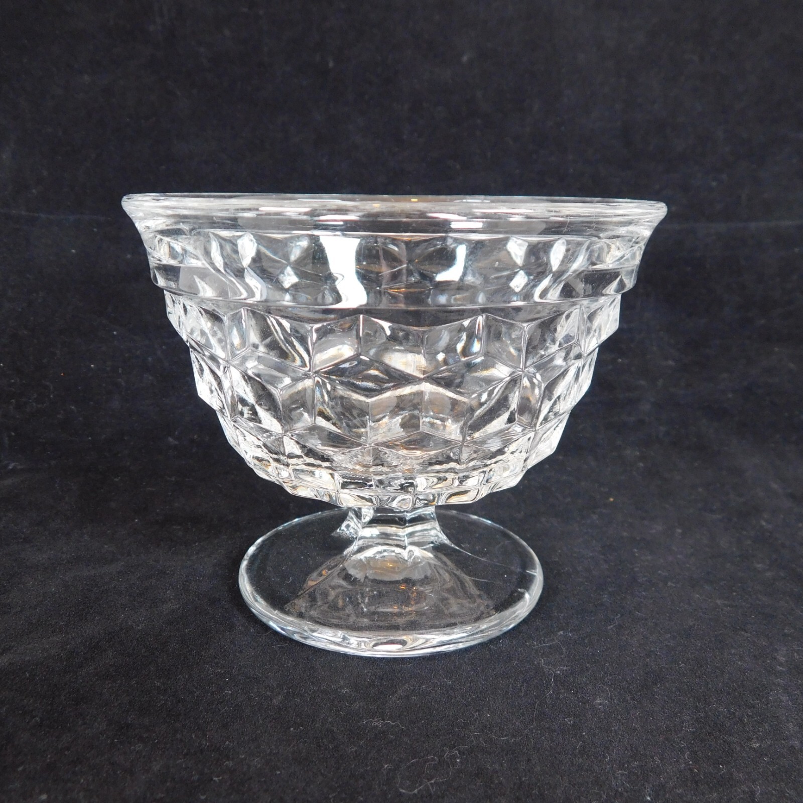 Set of 2 Fostoria American Clear Footed Sundae Cups 3 1/8 in tall Fruit Dessert