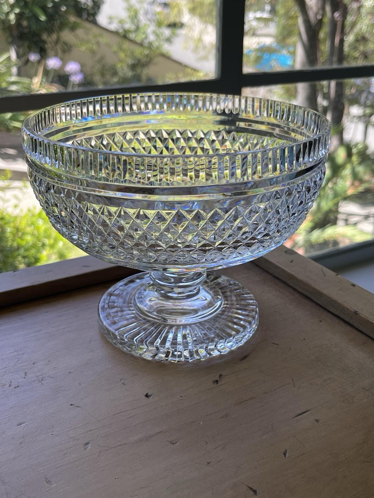Vintage Waterford Crystal Centerpiece Bowl Footed Pedestal Castletown Cut ~MINT
