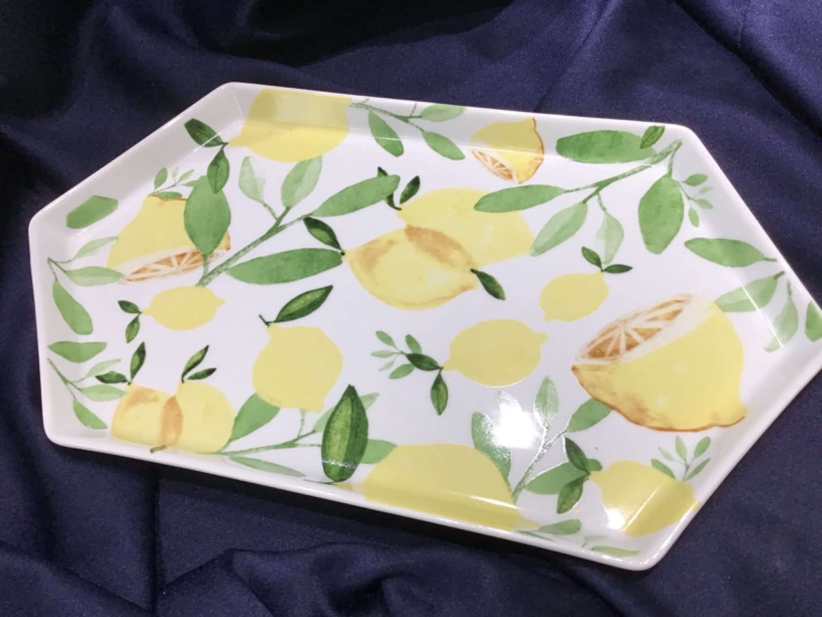 ROSANNA ZESTY LIFE hexagon TRAY PLATTER 🍋lemon motif 🍋NEVER USED! NEW! 🍋🍋🍋