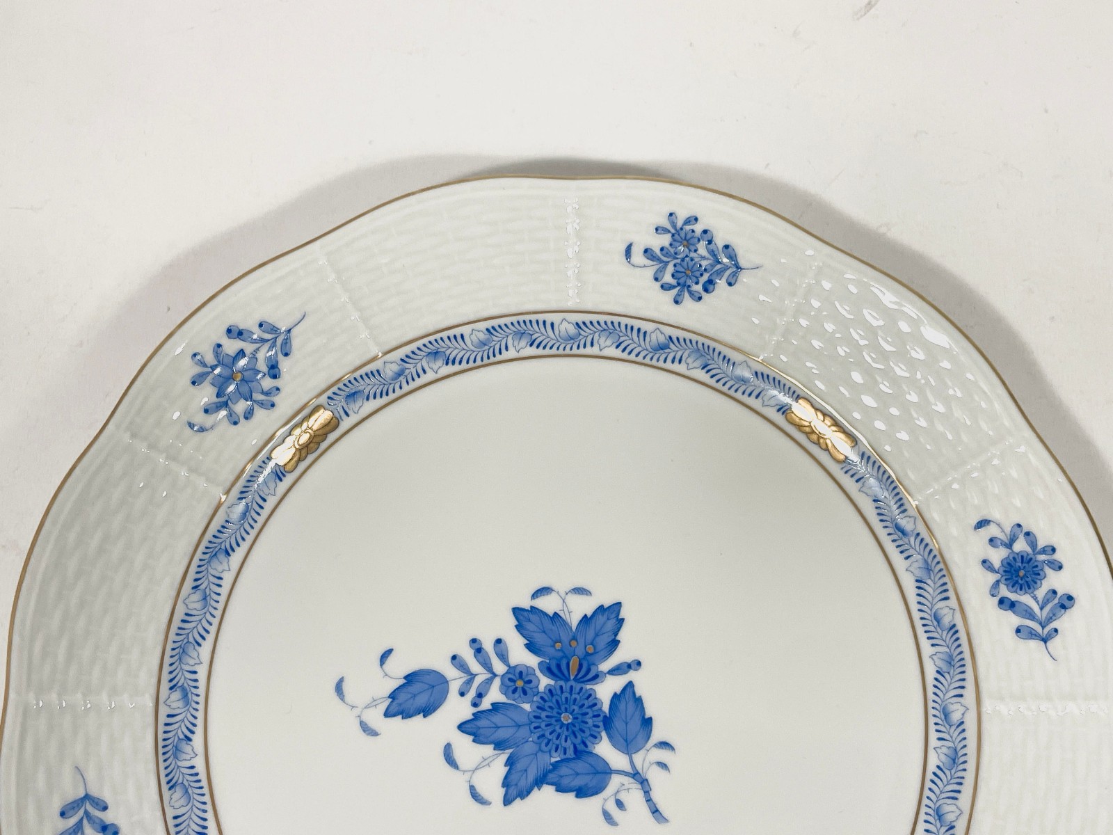 Herend Chinese Bouquet Blue Round 524 Dinner Plates 25 cm 9,8 in