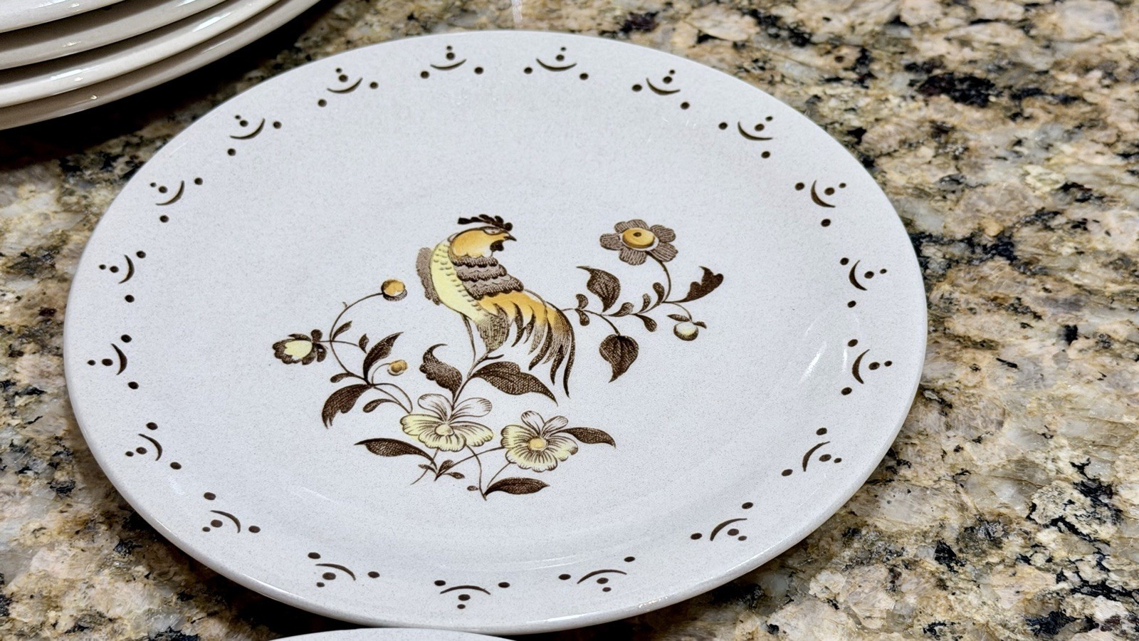 Vintage Johnson Bros Sun Up 15pc Dinner Set Staffordshire Old Granite England EC