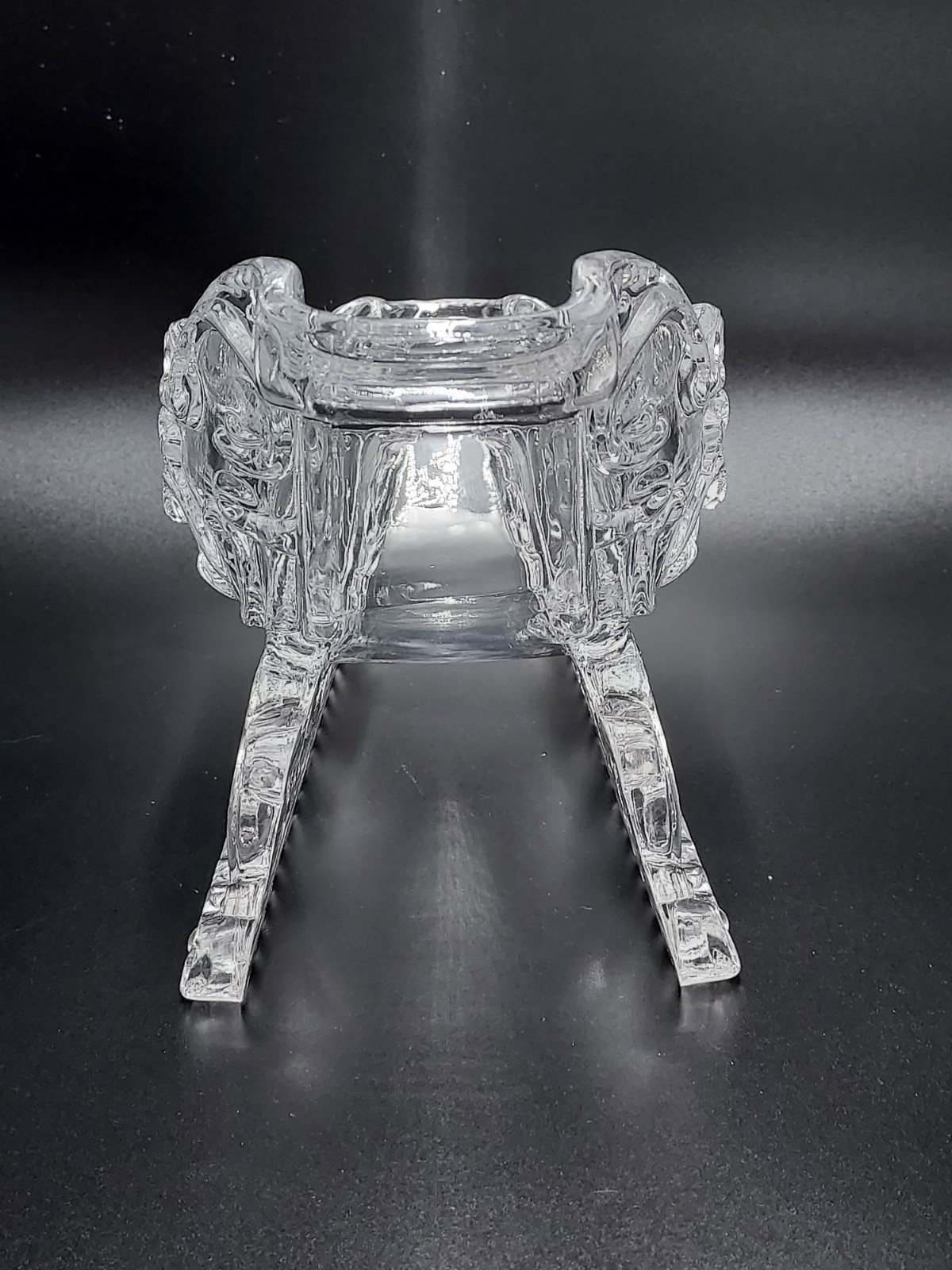 Fifth Avenue Crystal Clear Glass Christmas Santa Sleigh Candy Dish…