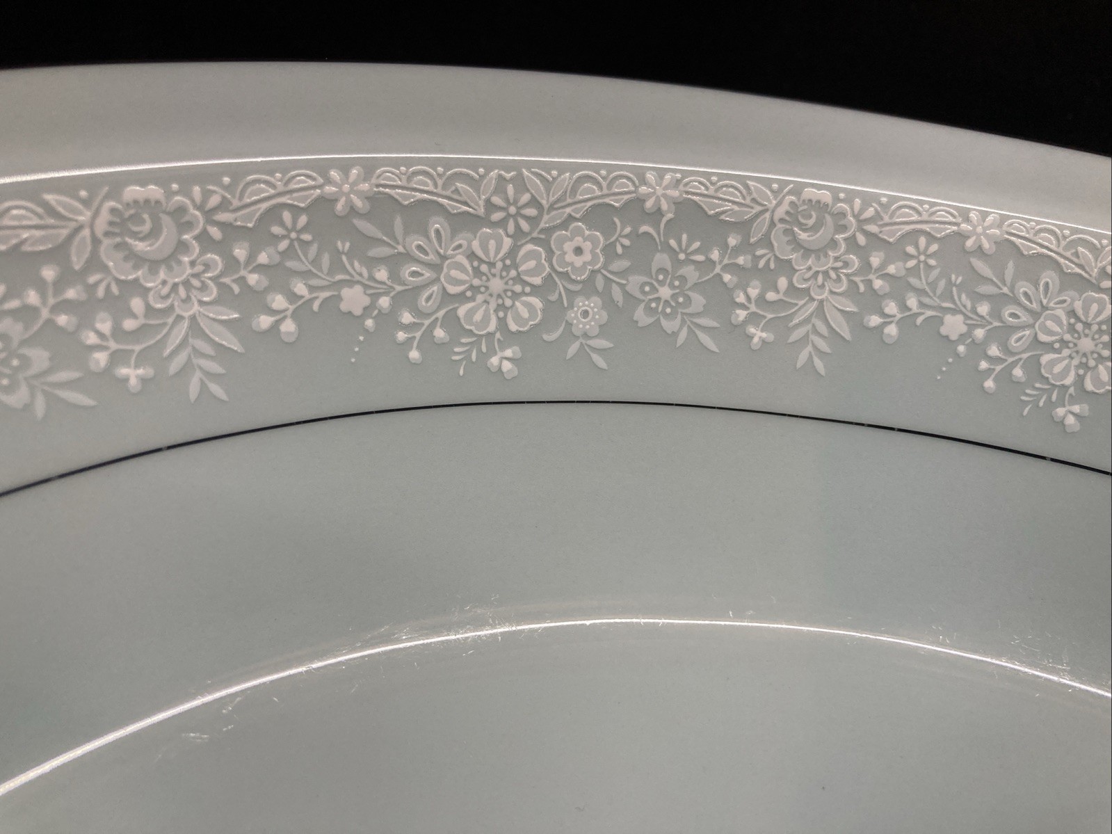 Noritake Fidelity 8003 Light Blue Oval Vegetable Bowl 10 1/8”