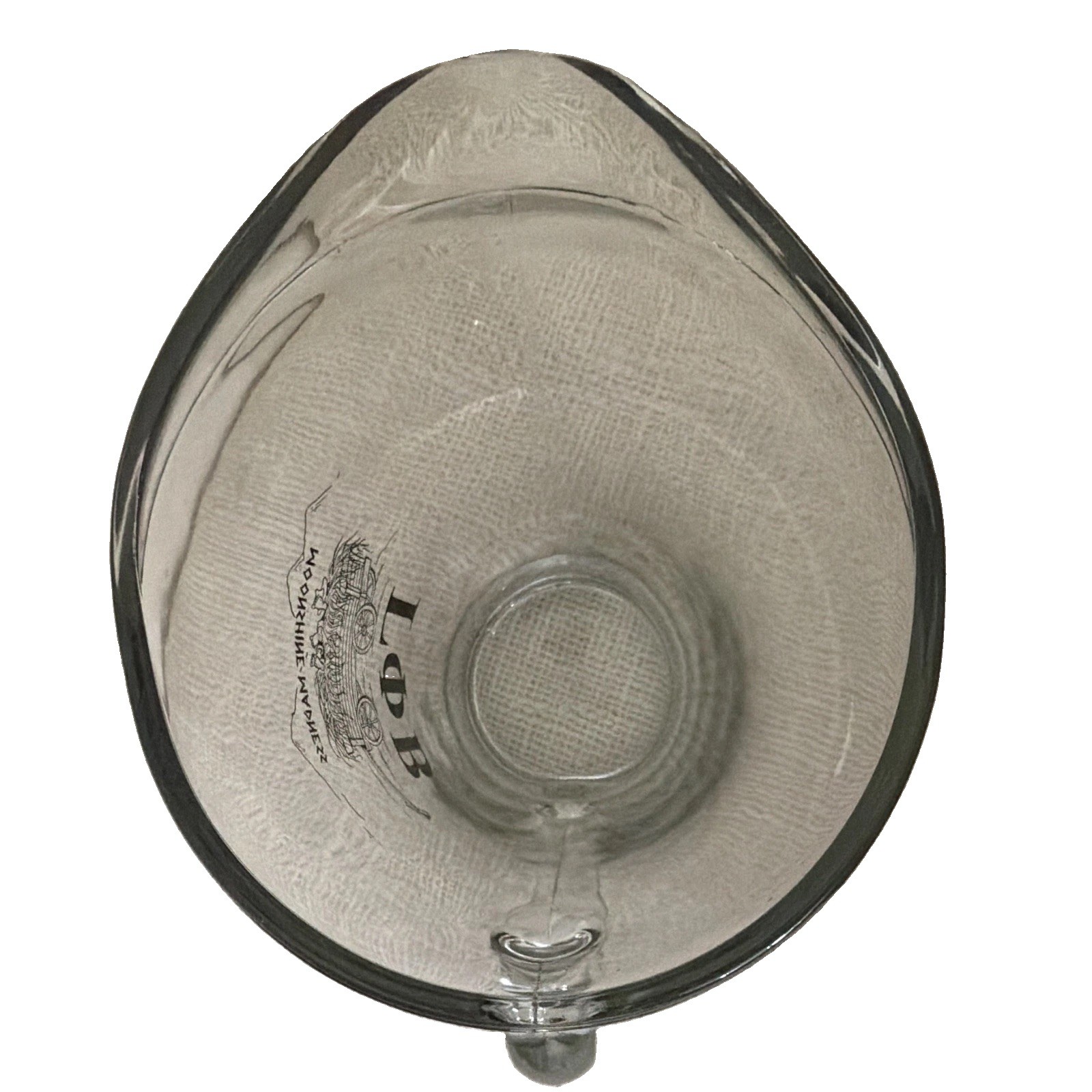 Gamma Phi Beta Clear Glass Pitcher w/Handle, “Moonshine Madness” Pattern